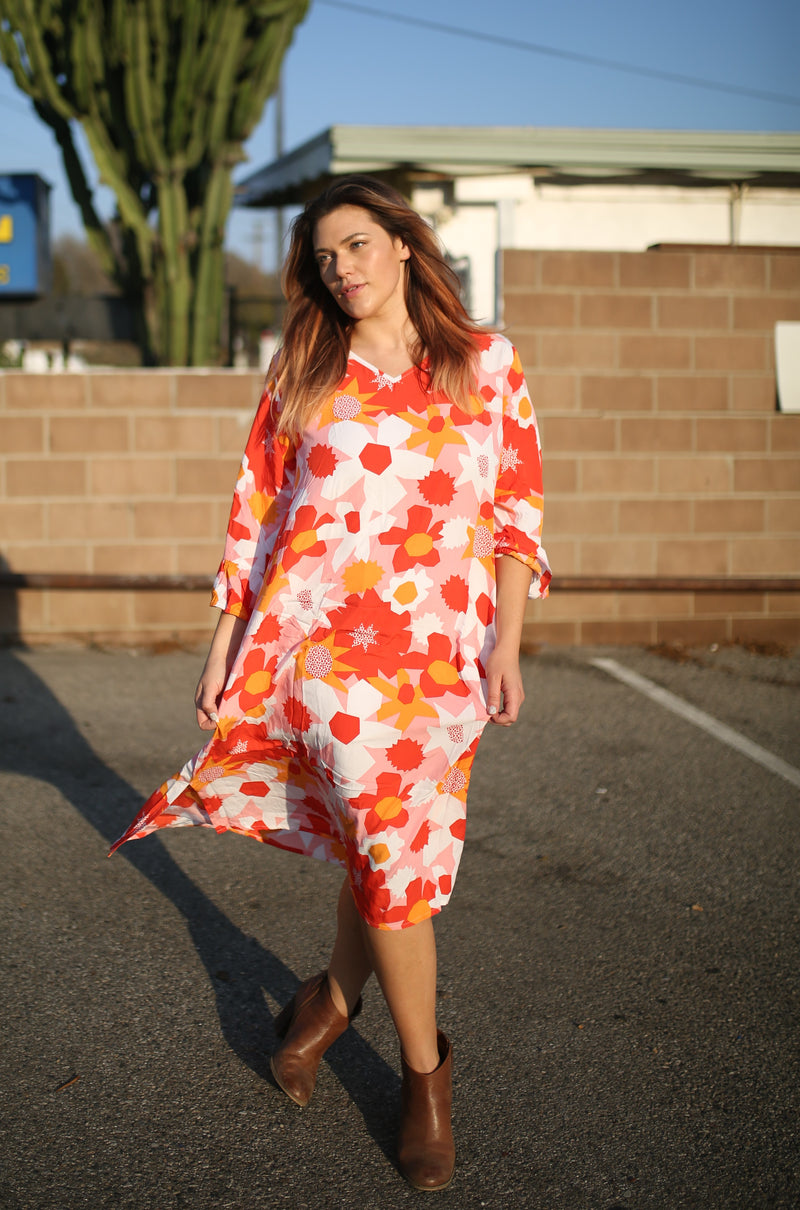 Flower Power Charlotte Dress in Pink