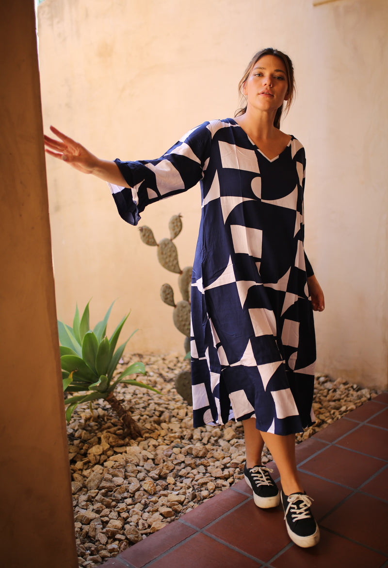 Puzzle Charlotte Dress in Navy
