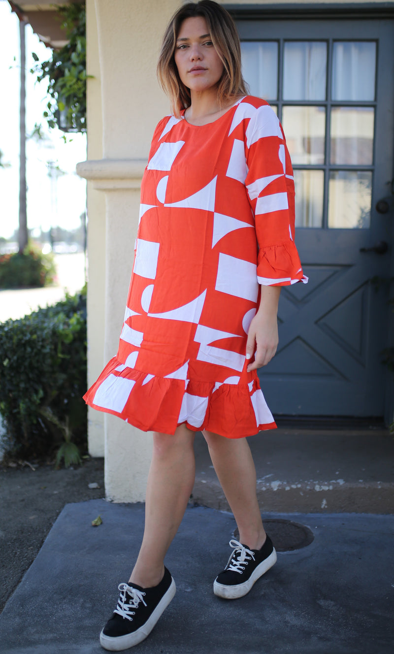 Puzzle Queen Dress in Red