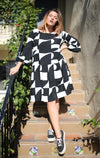 Puzzle Frill Dress in Black