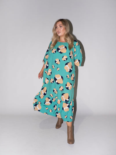 Blooming Fields Philly Dress in Teal