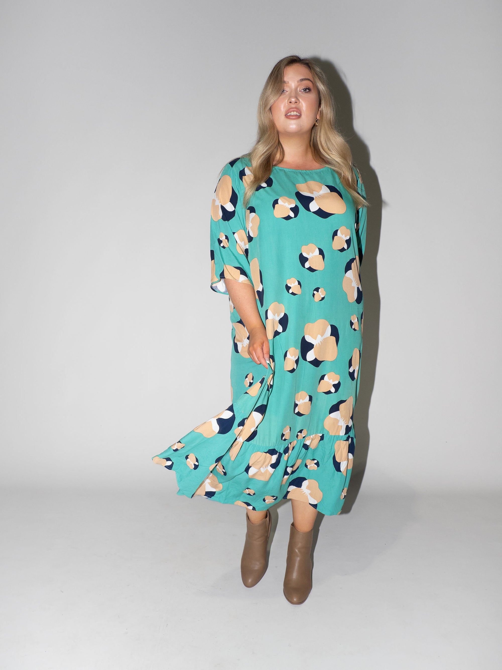 Blooming Fields Philly Dress in Teal