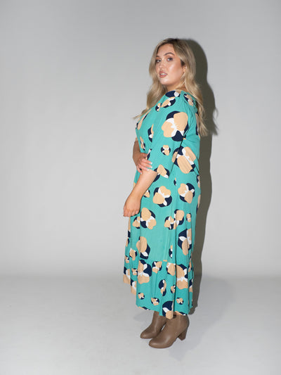 Blooming Fields Philly Dress in Teal