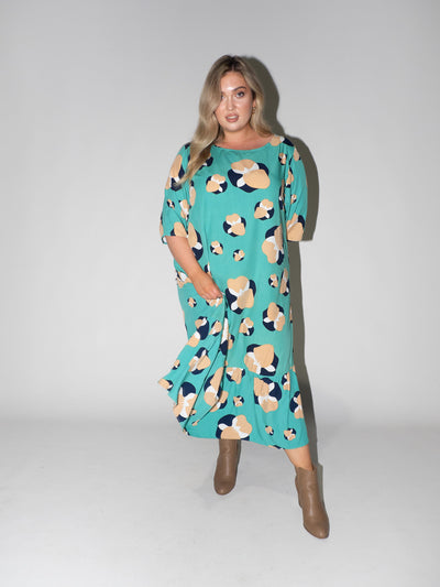 Blooming Fields Philly Dress in Teal