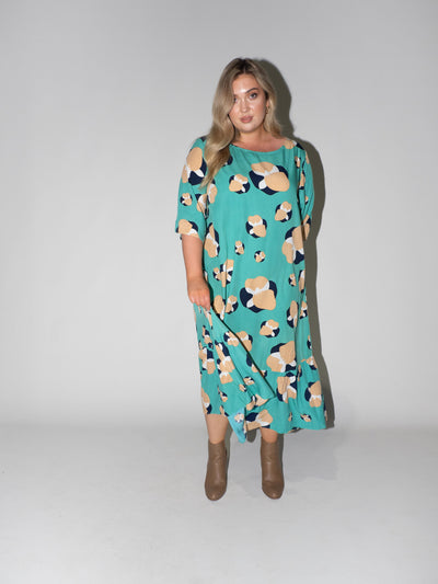 Blooming Fields Philly Dress in Teal