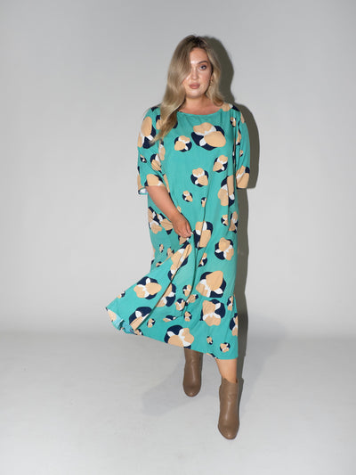 Blooming Fields Philly Dress in Teal