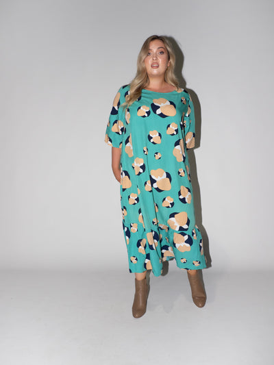 Blooming Fields Philly Dress in Teal