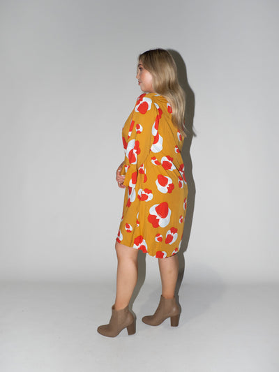 Blooming Fields Merokok Dress in Mustard