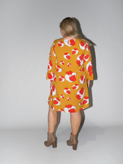 Blooming Fields Merokok Dress in Mustard
