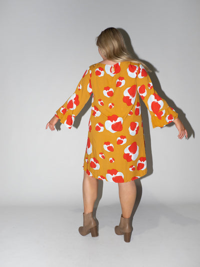 Blooming Fields Merokok Dress in Mustard