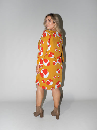 Blooming Fields Merokok Dress in Mustard