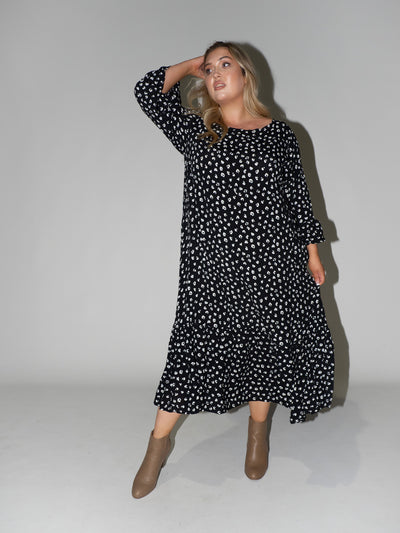 Leopard Philly Dress in Black