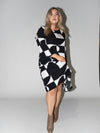 Puzzle Frill Dress in Black
