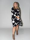 Puzzle Frill Dress in Black