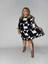 Puzzle Frill Dress in Black