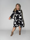 Puzzle Frill Dress in Black