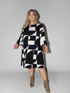 Puzzle Frill Dress in Black