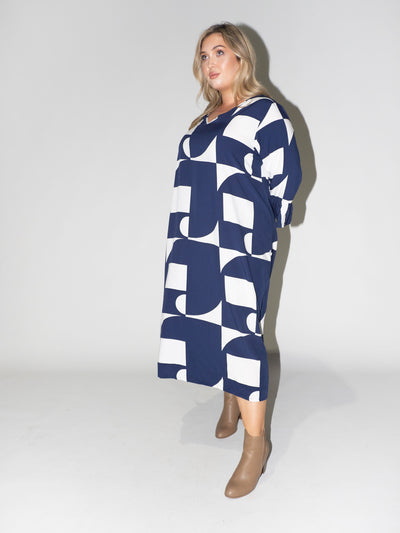 Puzzle Charlotte Dress in Navy