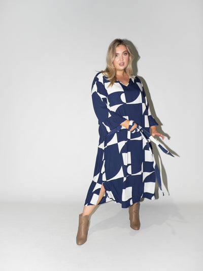 Puzzle Charlotte Dress in Navy