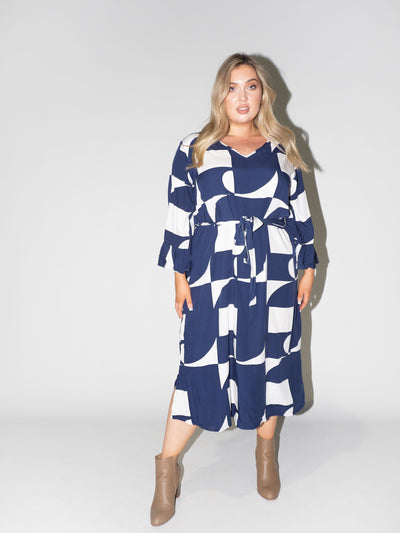 Puzzle Charlotte Dress in Navy