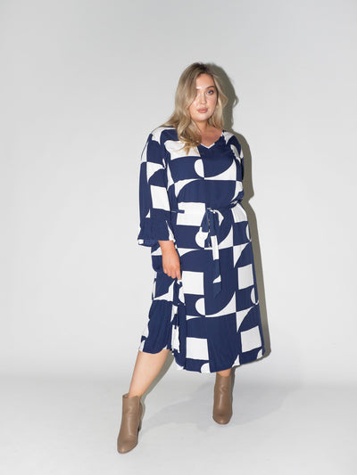 Puzzle Charlotte Dress in Navy