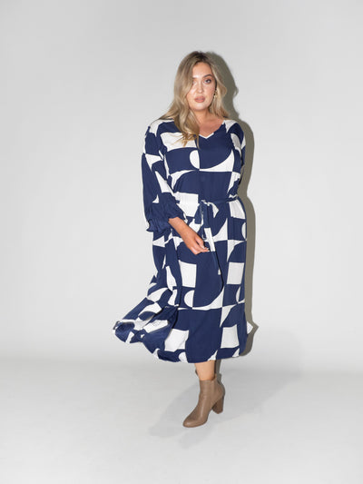 Puzzle Charlotte Dress in Navy