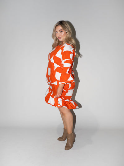Puzzle Queen Dress in Red