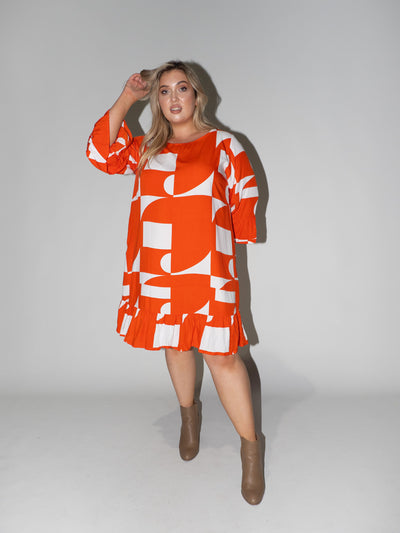 Puzzle Queen Dress in Red