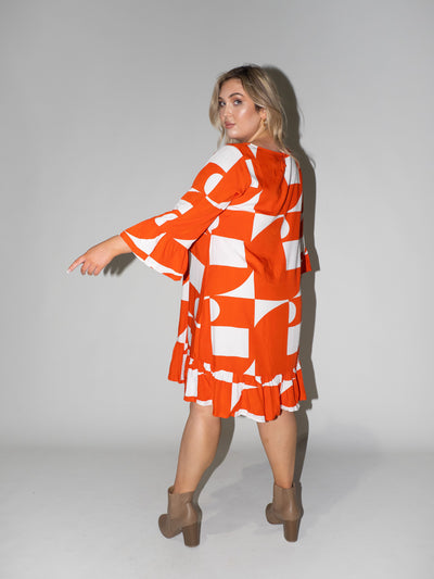 Puzzle Queen Dress in Red