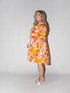 Flower Power Frill Dress in Red