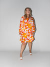 Flower Power Frill Dress in Red