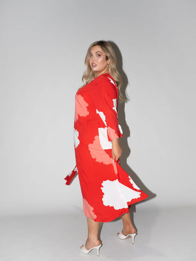 Clouds Charlotte Dress in Red