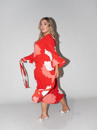 Clouds Charlotte Dress in Red