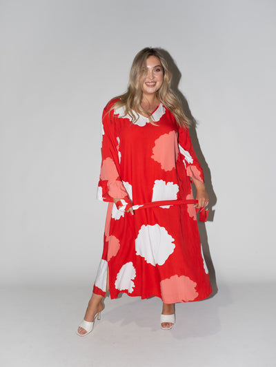 Clouds Charlotte Dress in Red
