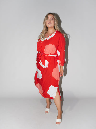 Clouds Charlotte Dress in Red