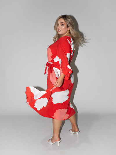 Clouds Charlotte Dress in Red