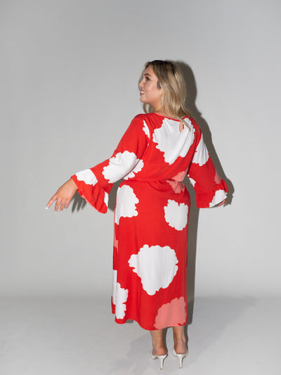 Clouds Charlotte Dress in Red