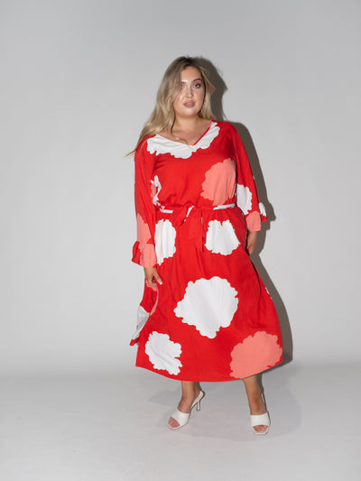 Clouds Charlotte Dress in Red