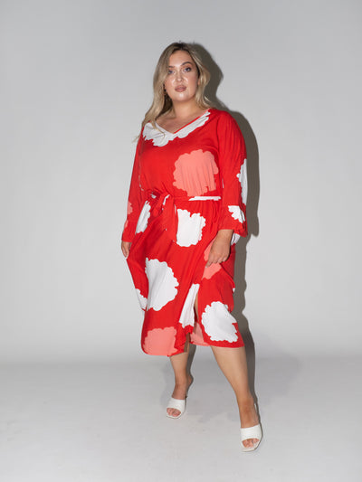 Clouds Charlotte Dress in Red