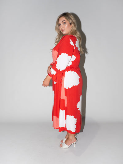 Clouds Charlotte Dress in Red