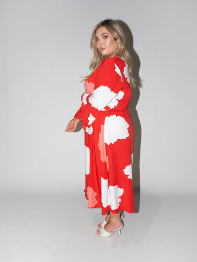 Clouds Charlotte Dress in Red