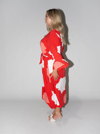 Clouds Charlotte Dress in Red