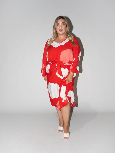 Clouds Charlotte Dress in Red