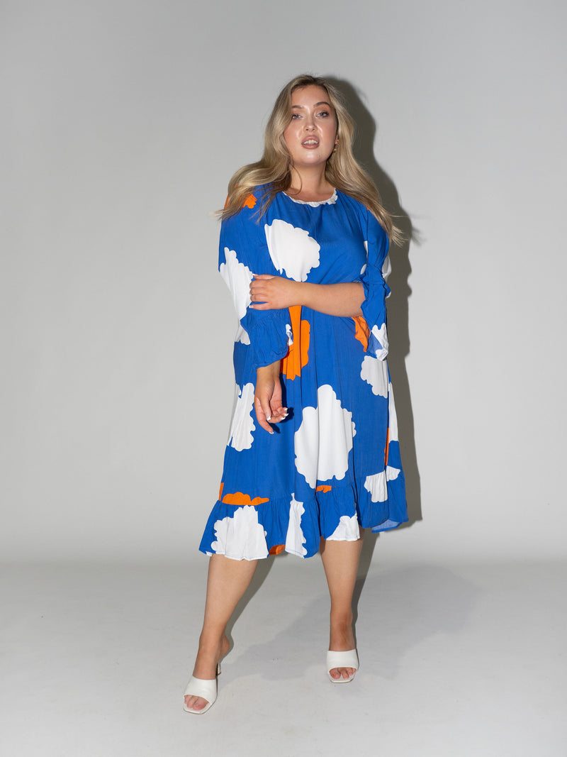 Clouds Queen Dress in Blue