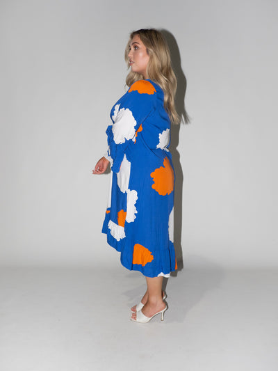 Clouds Queen Dress in Blue