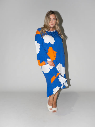 Clouds Queen Dress in Blue