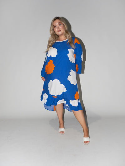 Clouds Queen Dress in Blue