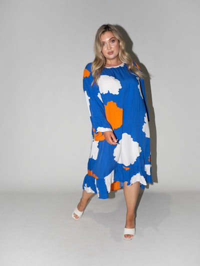 Clouds Queen Dress in Blue