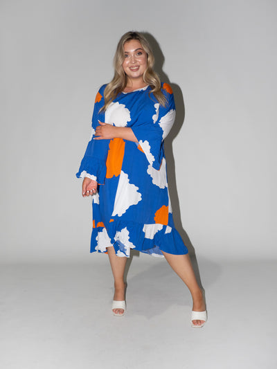 Clouds Queen Dress in Blue