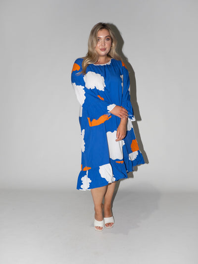 Clouds Queen Dress in Blue